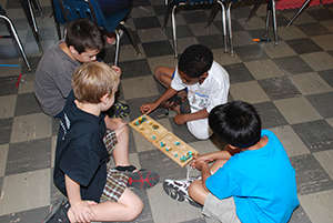 A group of young children playing together