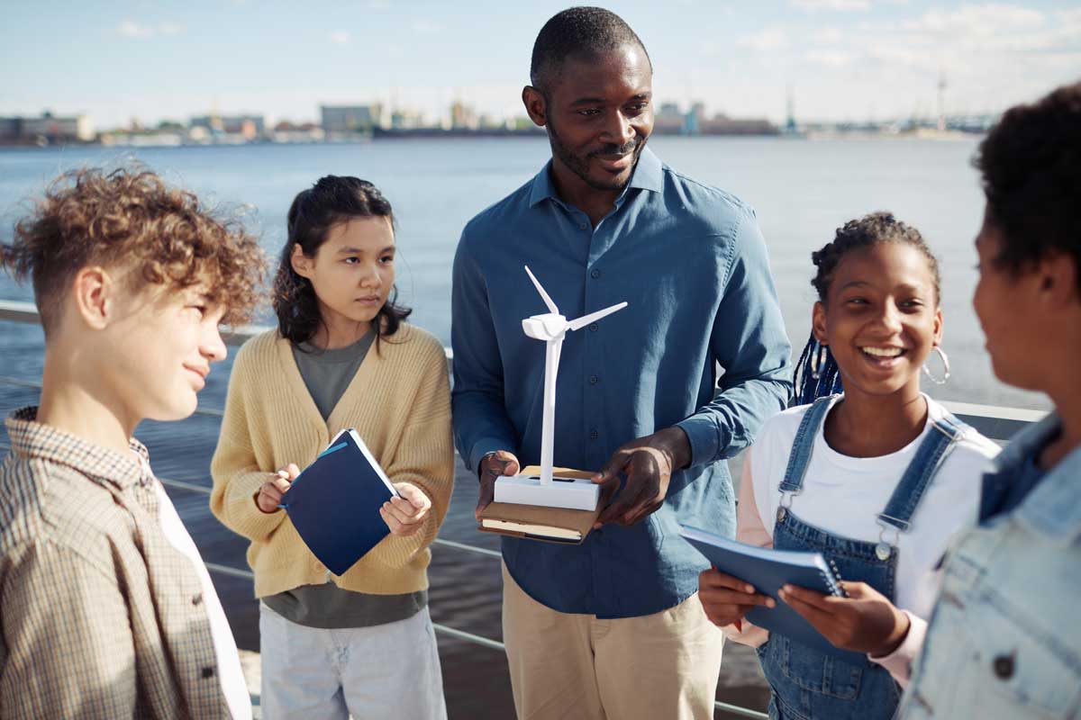 Man leading afterschool program