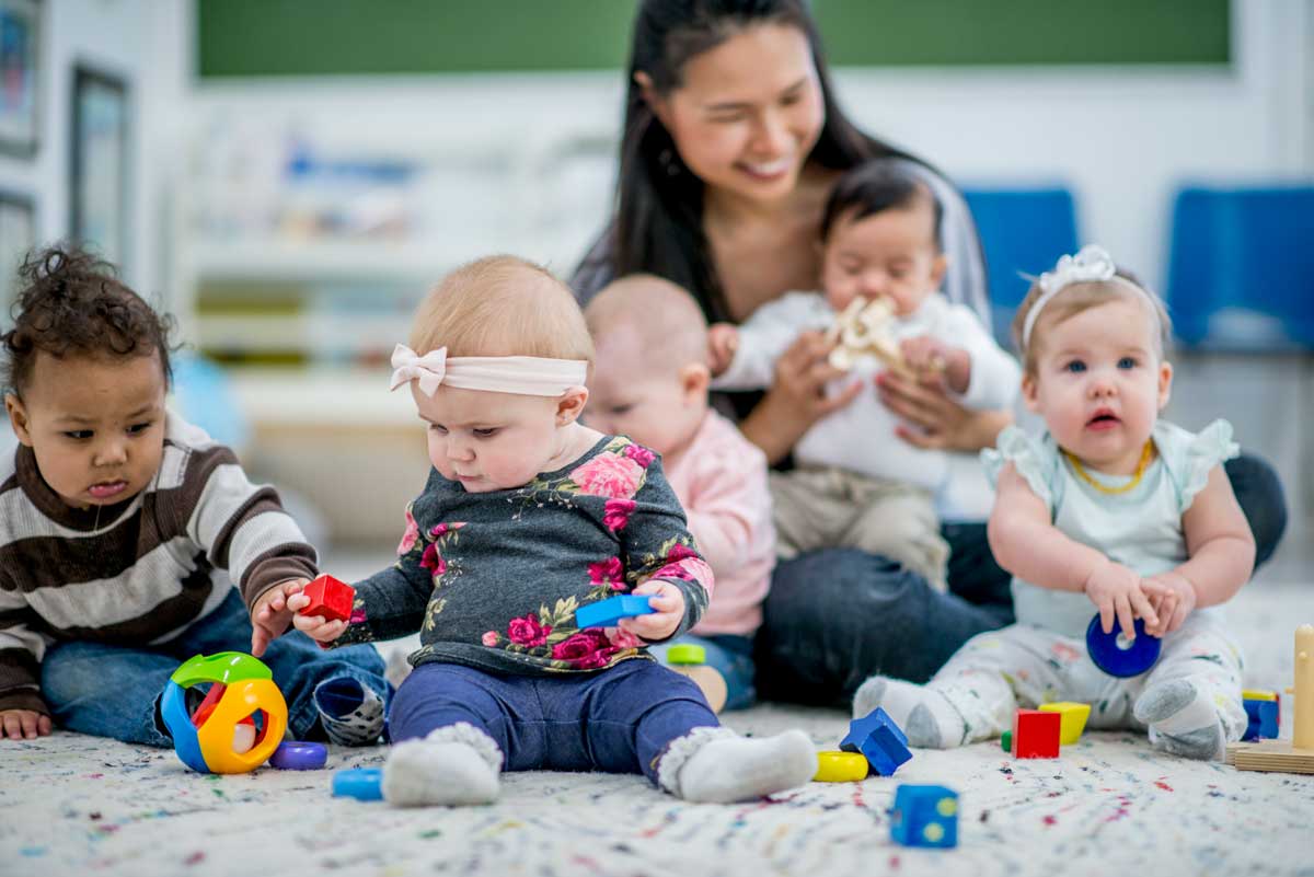 Infants in child care space