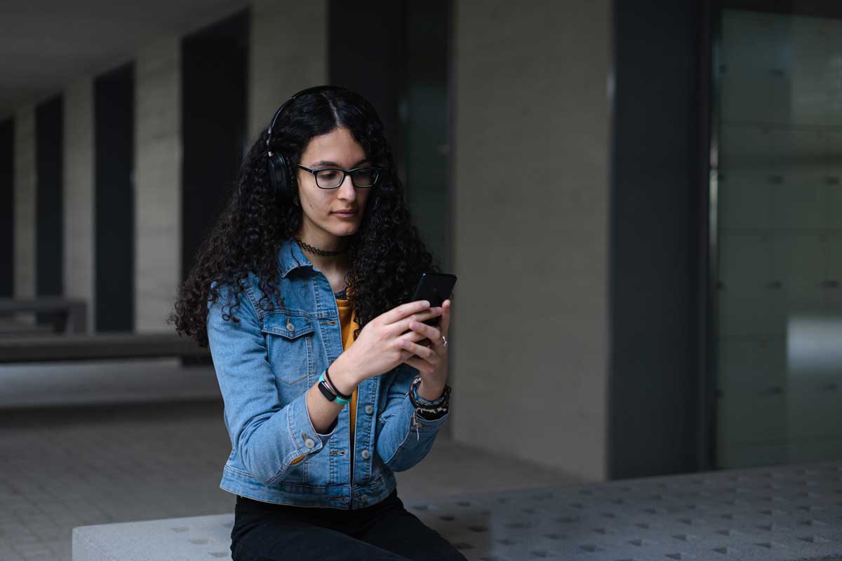 teen using phone