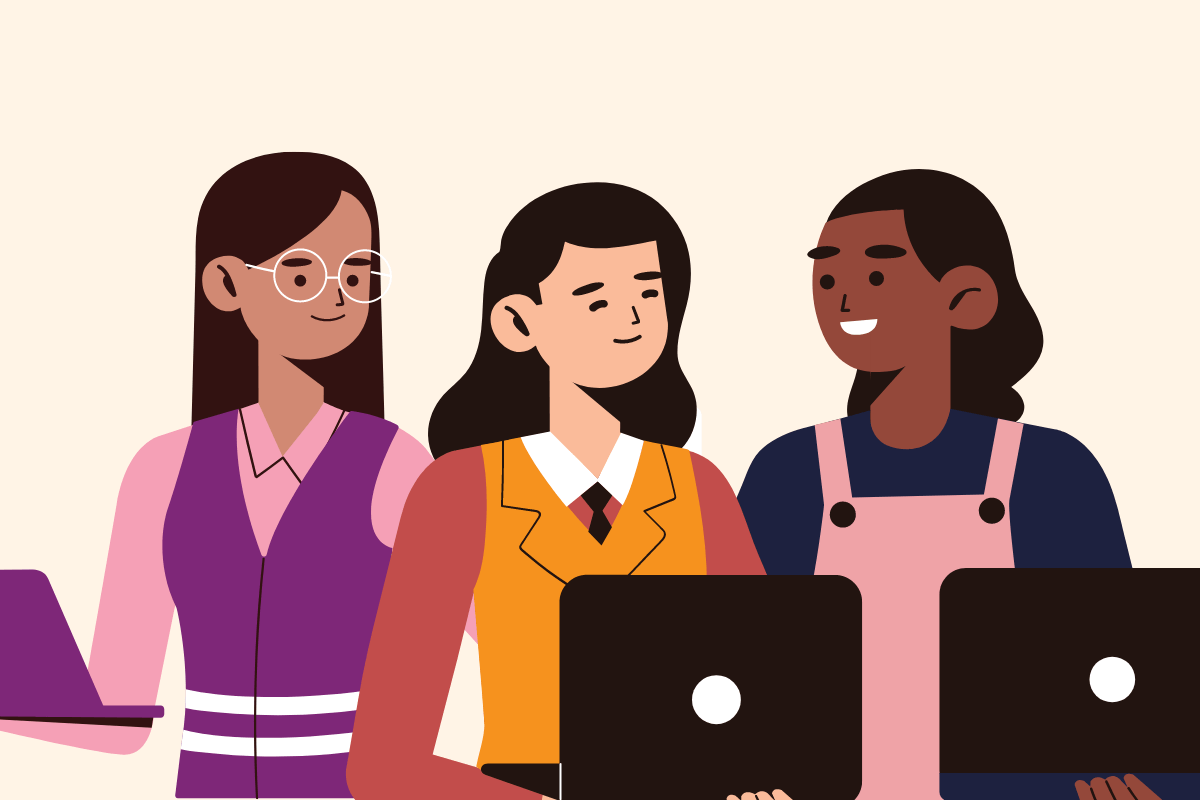 Girls in STEM illustration
