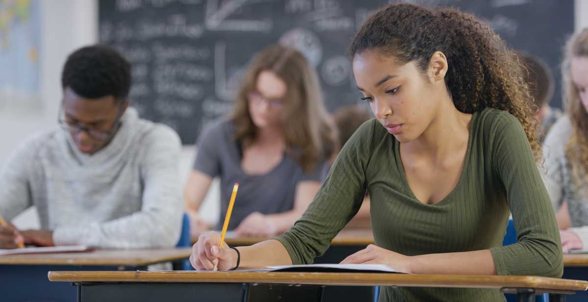 high school students working