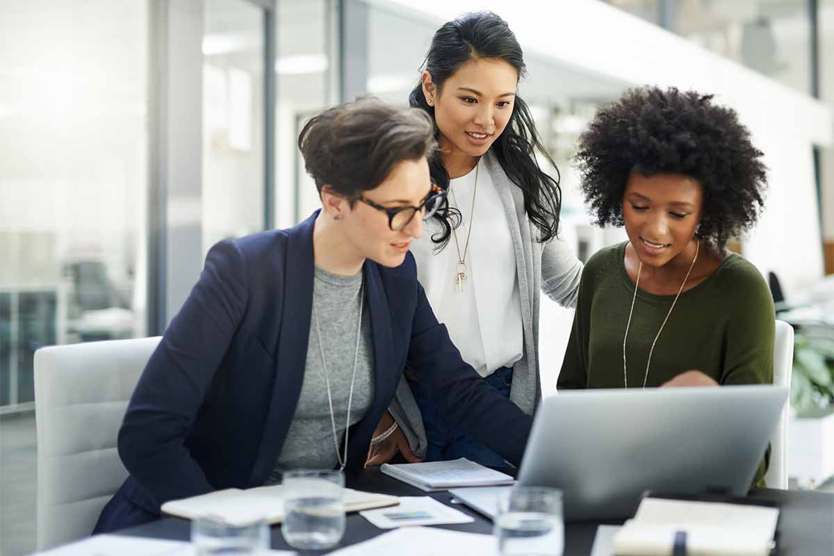 diverse professional women working