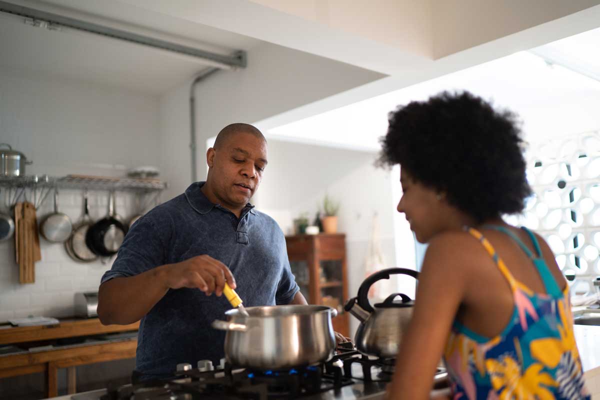 father and daughter in conversation