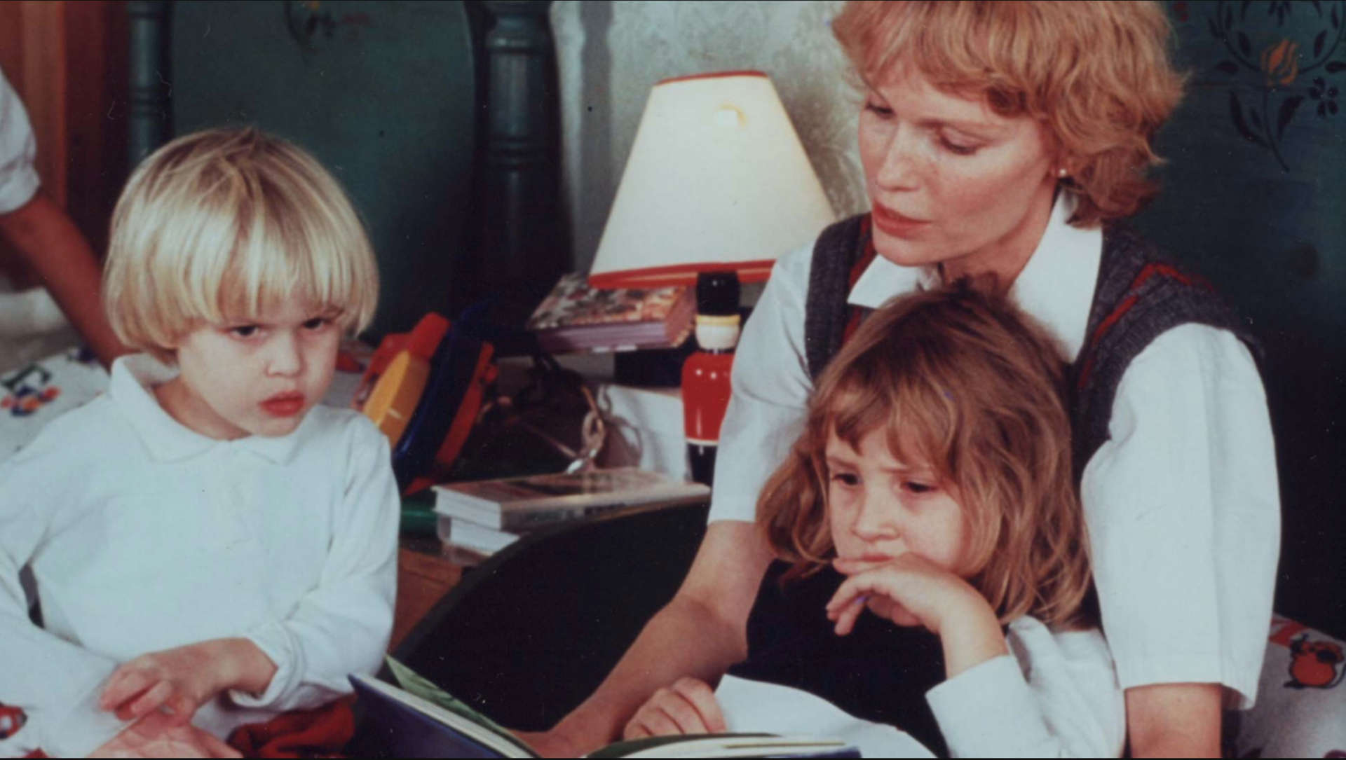 Mia Farrow with Ronan left and Dylan right from HBOs Allen v Farrow credit HBO