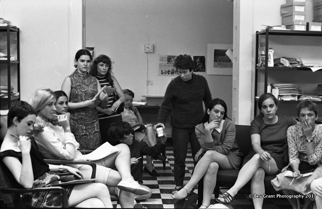 New York Radical Women at a 1968 consciousness raising meeting Kathie Sarachild who coined the slogan 22Sisterhood is powerful22 is at the far right Photo by and courtesy of Bev Grant