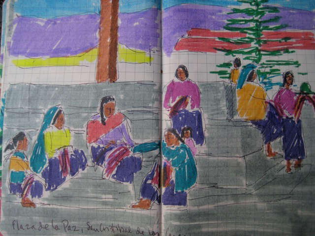 Plaza de La Paz, sketch by Poppy Dully Plaza de La Paz, sketch by Poppy Dully